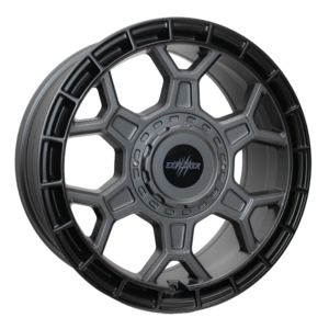 Black Wolf 1 Matt Gunmetal Centre 8.0x17” I 1250kg Load Rating - VW T5 / T6 Transporter